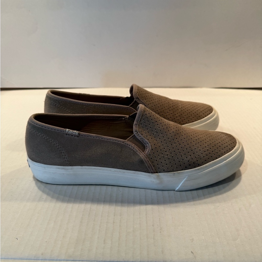 Keds Taupe Suede Slip Ons
